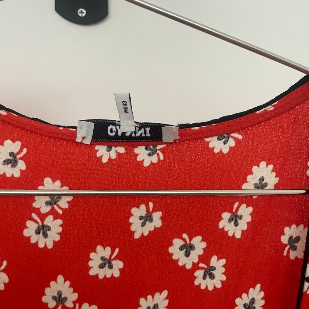 Ganni Red Floral Wrap Dress EUC - Picture 2 of 9